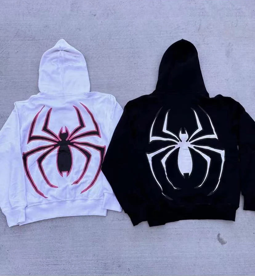 Spider Print Hoodies